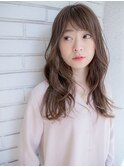 流しバング ゆるふわウェーブ ショコラブラウン☆