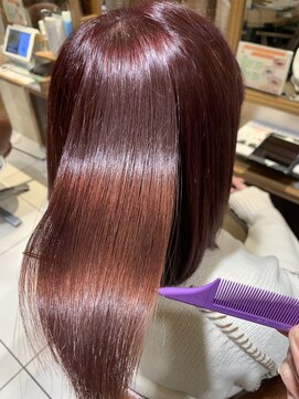 ヘアリゾートエーアイ 新宿西口店(hair resort Ai) チェリーレッド×サイエンスアクア