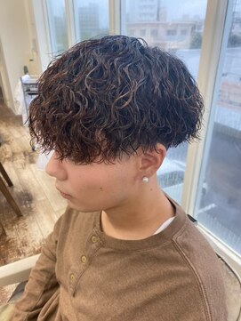 ミオ(Mio) 滋賀、南草津、メンズ美容室、波巻きツイストスパイラルパーマ