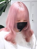 ベレーザ 渋谷(BELEZA)&nbsp;3567タイトストレート外国人風グラデーション波巻きベールピンク