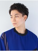 爽やかアップバング七三短髪ツーブロック