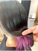 【黒髪×紫パープル】人気ミステリアスなお洒落インナーカラー♪