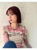 シースルーバング切りっぱなしボブ