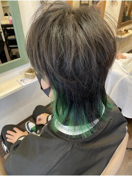 ミュウ(Private hair salon Miu) メンズウルフ × インナーカラー