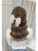 サイドハーフアップ