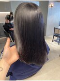 デザインカラーレイヤーカットウェットヘア夏オリーブベージュ