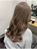 ブリーチなし暗めカラーくすみベージュ/マロンベージュカラー