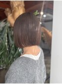 アイロンブローなし切りっぱなしボブ