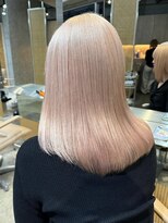 サンク 原宿 表参道(cinq)&nbsp;ミルクティーベージュピンクベージュカラー顔周りレイヤー韓国