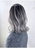 ミディアム美髪顔周りレイヤー韓国ヘアおくれ毛_ba547723