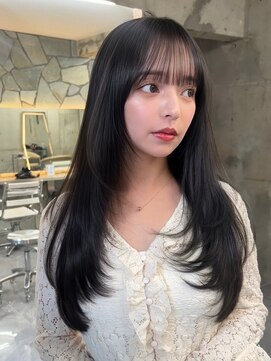 サイン 表参道(SIGN) 韓国ヘアーハッシュカットレイヤーカットグレージュブリーチ無し