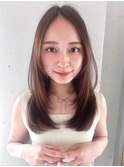 薄めバングレイヤーカットアプリコットオレンジ結べるボブ