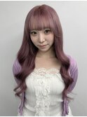 柔らかピンクと羽エクステ