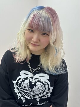 ダズリングディア(Dazzling Deer) ピンク/水色/アシンメトリー/デザインカラー