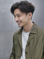 メンズ ルシードスタイル アウラ 松戸市五香(LUCIDO STYLE Aura)&nbsp;メンズショートセンターパート無造作ナチュラル束感ビジネス対応