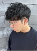 MEN’S HAIRセンターパートツイストスパイラルシャドウパーマ