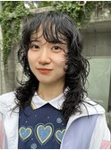 ウルフパーママレットヘアクリープパーマロングパーマ