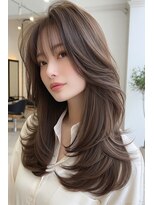 ノイエ 原宿 北参道(NoIE) ハッシュカットシースルーバングフレンチバングレイヤーカット
