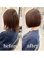 ヘアサロン ドットプラス 町田店(dot. plus)&nbsp;【市井友佳子】朝楽ボブ/赤みレスオリーブカラー/町田