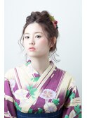 ゆるくおだんごアップスタイル