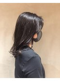 くびれヘア、くすみブルーグレージュ、似合わせカット