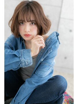 ヘアアンドビューティー ミック(Hair & Beauty miq) Aラインで小顔＊くせ毛風カーリー透け感グラボブb