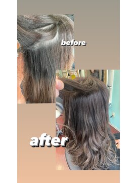 ヘアメイク ユーユ(Hair make U YU) 【白髪染めを使わない白髪染め】脱白髪染めハイライトベージュ