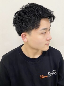 ヨシザワインク ハコザキ 水天宮前 日本橋人形町(YOSHIZAWA Inc.HAKOZAKI) 7:3ハーフアップバングショート/メンズ/黒髪/20代30代/小顔ヘア