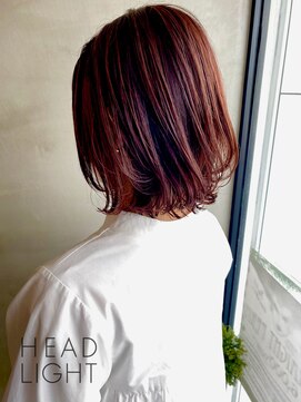 アーサス ヘアー デザイン 綾瀬店(Ursus hair Design by HEADLIGHT) ボブ×アプリコットオレンジピンクベージュイメチェン小顔韓国
