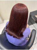 ブリーチ無しWカラー×ピンクバイオレット×髪質改善×暖色