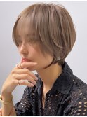 ショートボブ×ショコラアッシュ【束感/ヘルシースタイル/新宿】