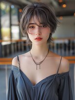 ムウ 難波(MOU)&nbsp;ショートボブルフ黒髪ネビージュ小顔ワンレン20代30代40代50代