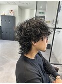 波巻きツイストスパイラルツーブロックウルフ