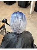 ルーツカラー　ブルーシルバー