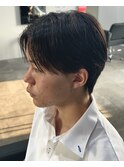センターパートナチュラルストレートパーマメンズカットパーマ