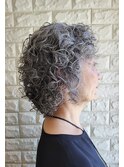 60代70代×ミディアムレイヤー×クリープパーマ×ヘアマニキュア