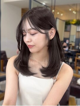 コート 表参道(Cote) 美髪レイヤーカットオリーブグレージュグレージュカラー顔まわり