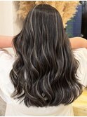 xハイライト/イメチェン/ホワイトブロンド/外ハネボブ/美髪/