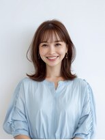 e.m.a プレミアムビューティーサロン 栄駅店(e.m.a PREMIUM BEAUTY SALON)&nbsp;外ハネレイヤー/イメチェン/外ハネボブ/美髪/ワイドバング/髪型