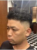フェザーパーマサーフカール刈り上げセンターパート Y