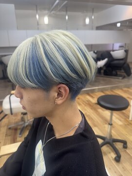 シダミノオ(sida MINOH) アンブレラカラー/ホワイトブロンドxスカイブルー/カラーリスト