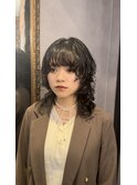 ミディアムマッシュウルフレイヤーパーマ