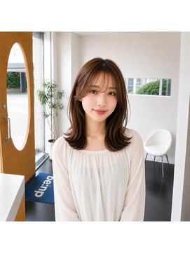 ビーアップヘアー(be:up hair) 大人可愛いくびれミディアム×シースルーバング
