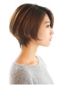 【３０代４０代５０代】丸みが綺麗な前下がり小顔ショートボブ