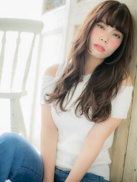 ブルー(BLUE) *CUORE水戸*…オリーブカラーxウェーブパーマで小顔グラマラスb