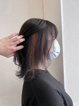 ロンドプロフィール 浦和(Lond profil) ネイビー×オレンジのインナーミックスカラー