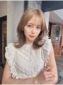 韓国風ハイトーンラフカール×くびれ大人セミディ