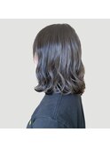 *ダークグレージュ×ミディアムヘア*