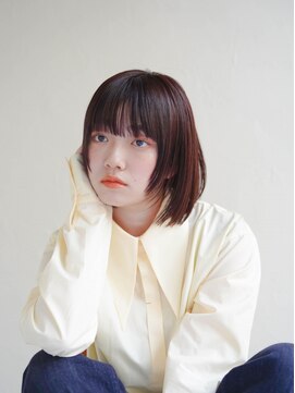 ムク 甲府(muku.) ミディアムヘア/斜めバング/グレージュカラー/甲府駅