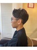 MEN’S HAREマッシュパーマアッシュブラック